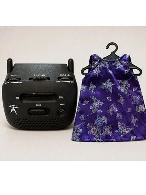 American Girl Doll Purple Butterfly Dress & Karaoke Machine - READ